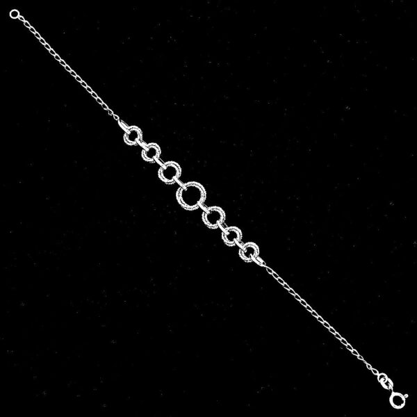 silver 925 textured link bracelet – elegant everyday chain jewelry dgb1028