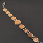 antique dual tone coin link bracelet