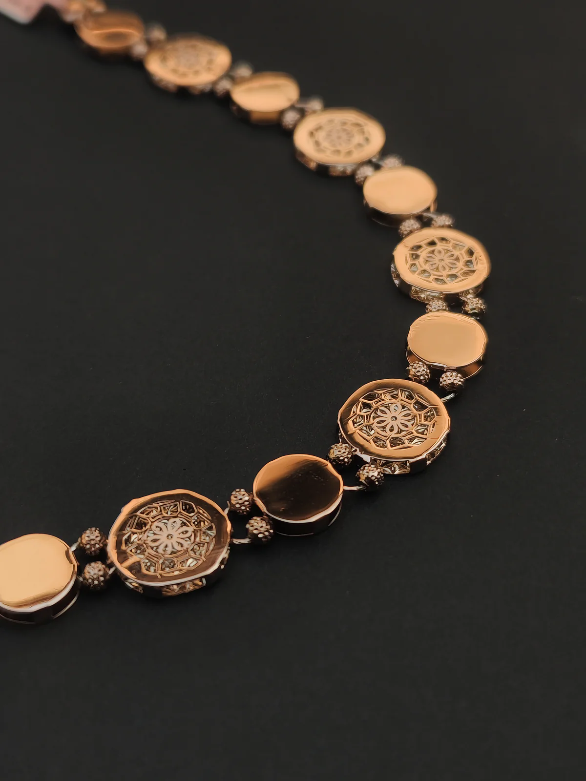 antique dual tone coin link bracelet