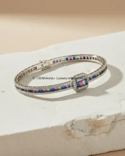 Aurora spectrum bracelet in 92.5 sterling silver