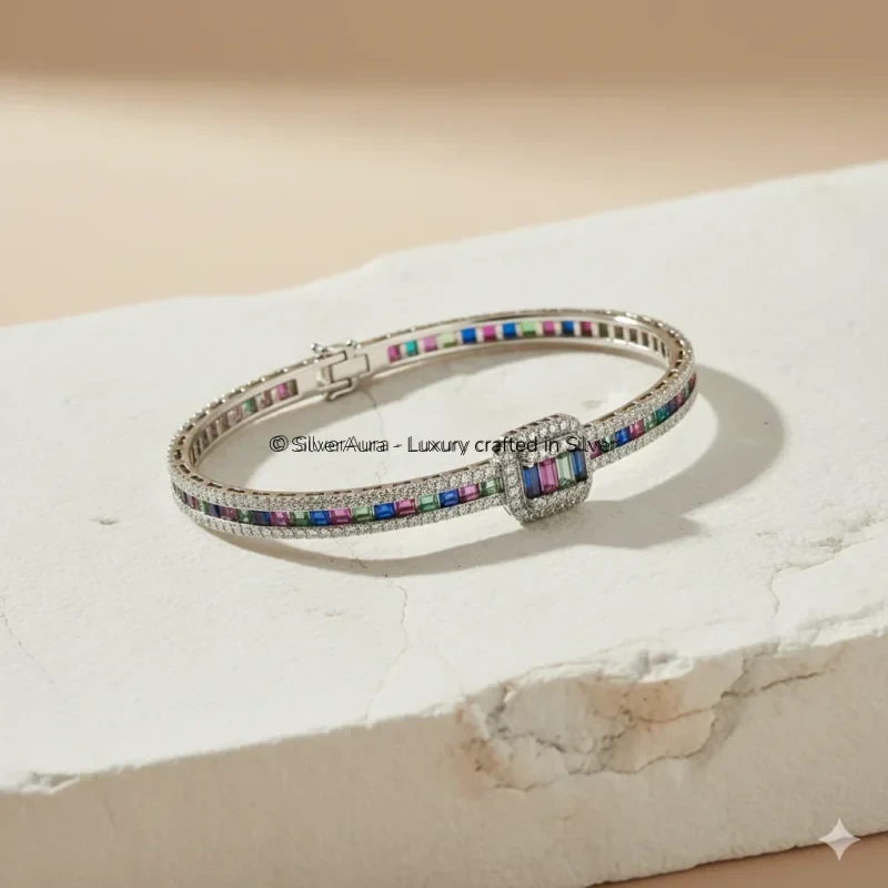 Aurora spectrum bracelet in 92.5 sterling silver