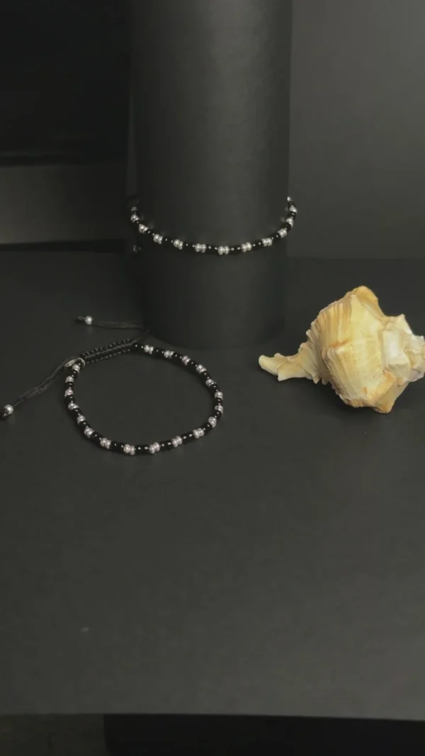 black beads silver anklets video