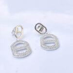 cz rectangle link drop earring