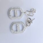 cz rectangle link drop earring