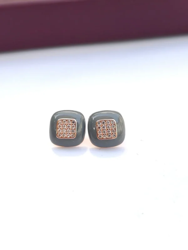 charcoal luxe studs