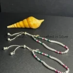 Dual stone beaded anklet in 70% silver