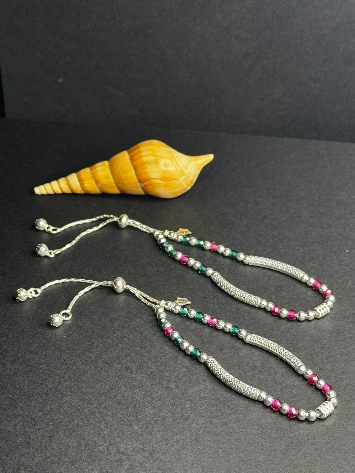 dual stone beaded anklet