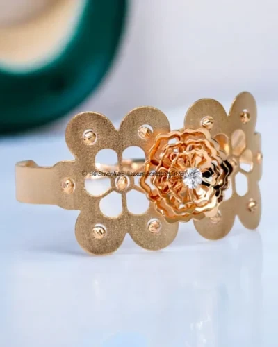 Floral filigree bracelet in 92.5 sterling silver rose gold