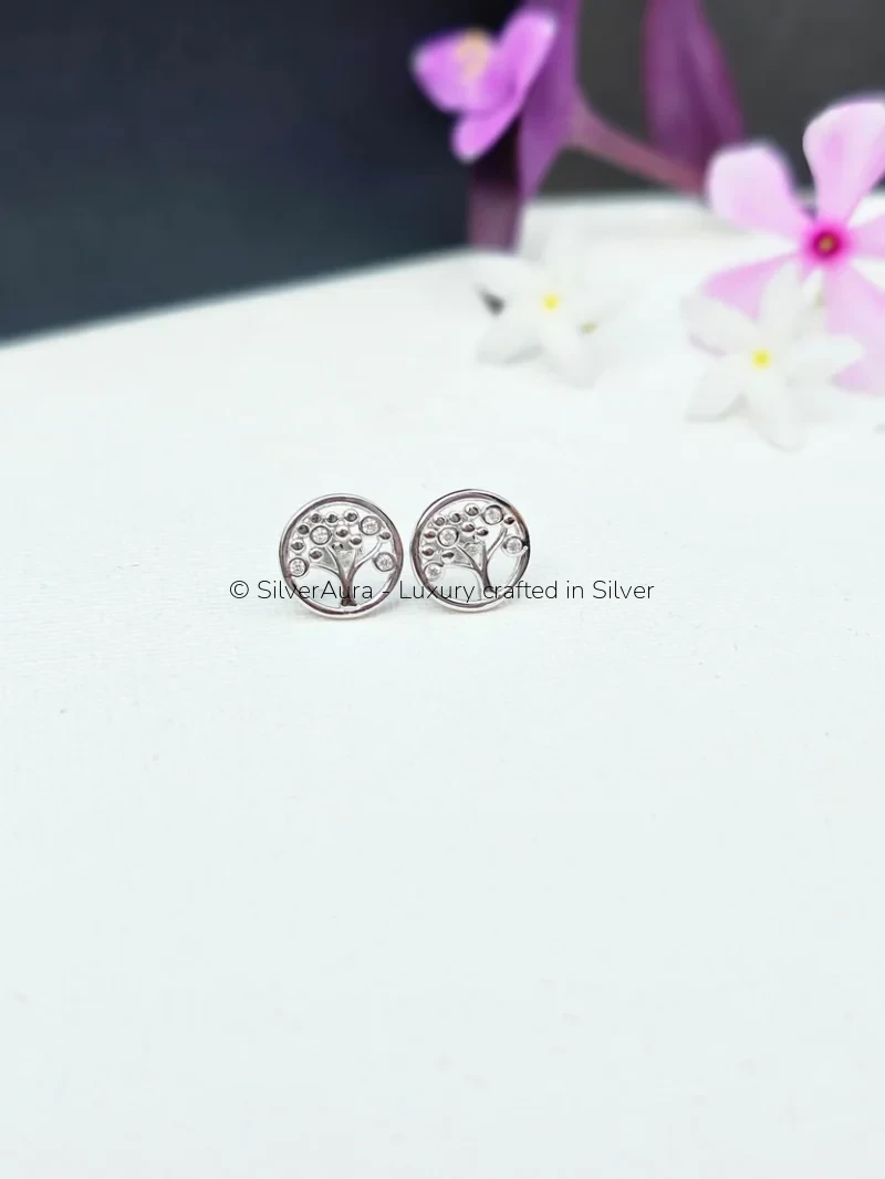 Eternal roots stud earrings in silver