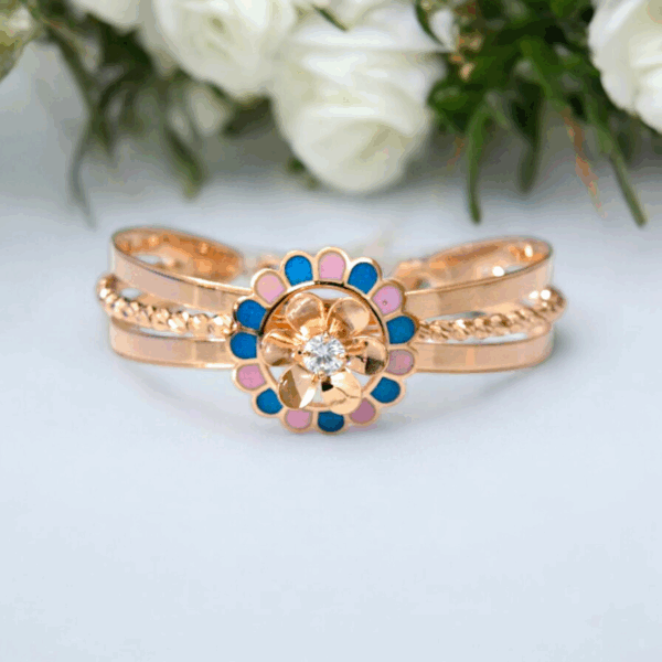 exquisite rose gold floral bracelet