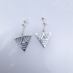 geometric triangle drop earrings