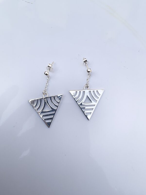 geometric triangle drop earrings