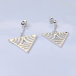 geometric triangle drop earrings