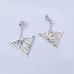 geometric triangle drop earrings
