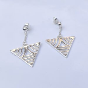 geometric triangle drop earrings
