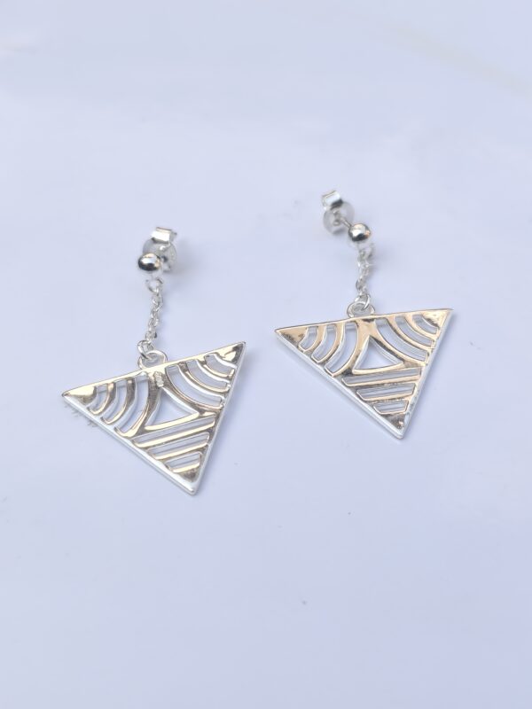 geometric triangle drop earrings