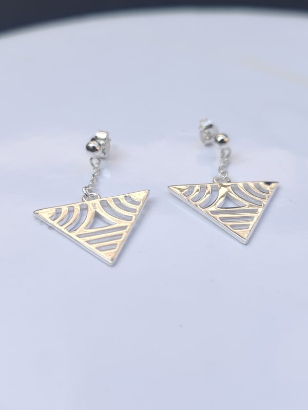 geometric triangle drop earrings