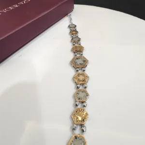 hexagon dual tone charm bracelet