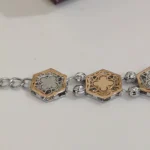 hexagon dual tone charm bracelet