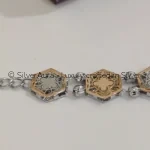 Hexagon charm bracelet, close-up view