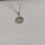 starburst cz pendant necklace