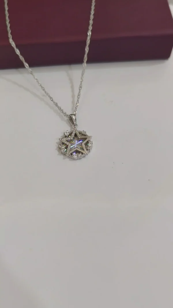 starburst cz pendant necklace