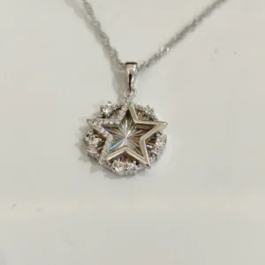 starburst cz pendant necklace