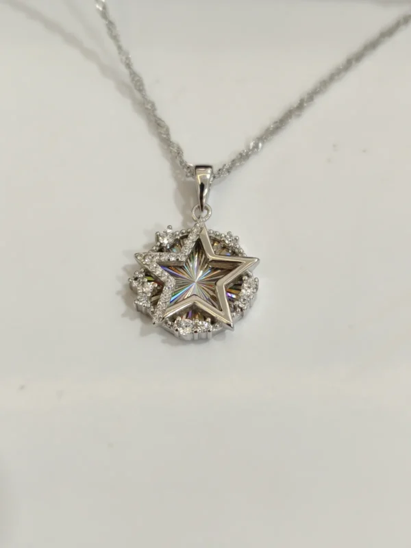 starburst cz pendant necklace