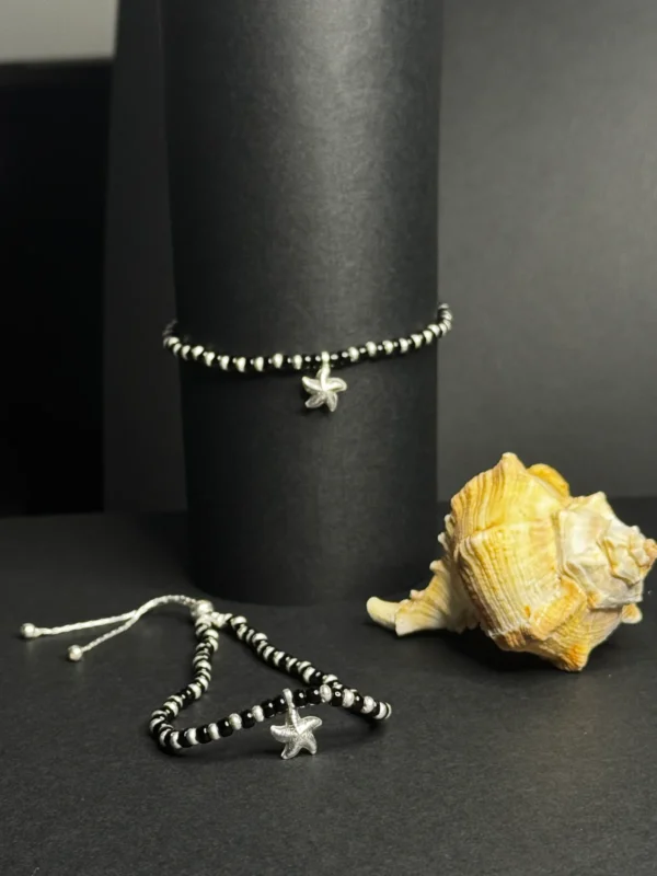 starfish charm beaded anklet