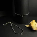 sunburst charm beaded anklet