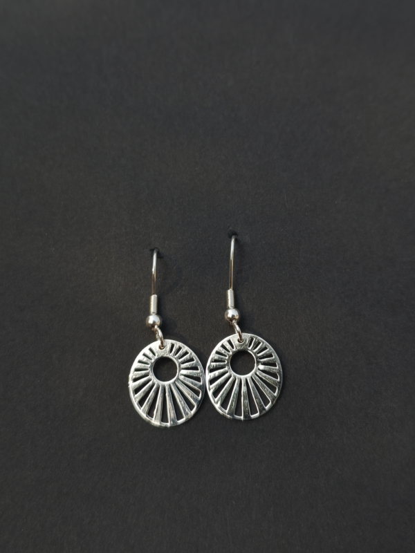 sunburst circular drop earrings