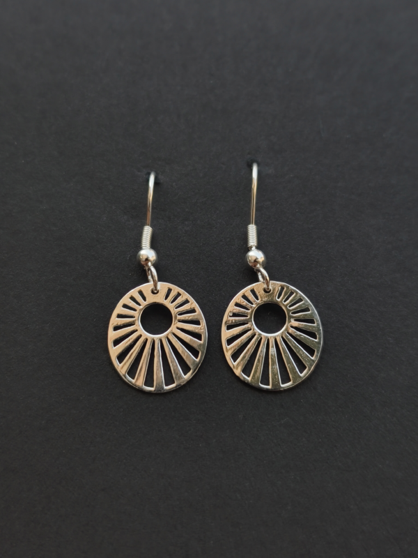 sunburst circular drop earrings