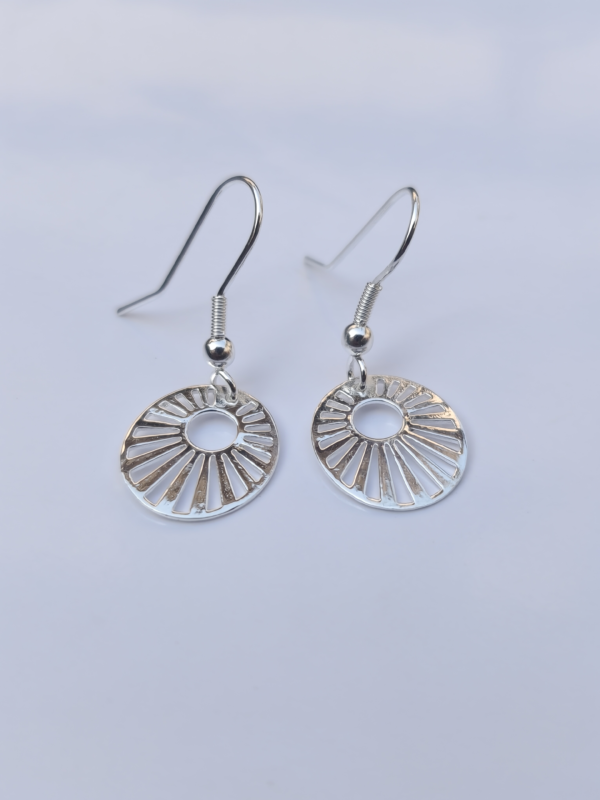 sunburst circular drop earrings