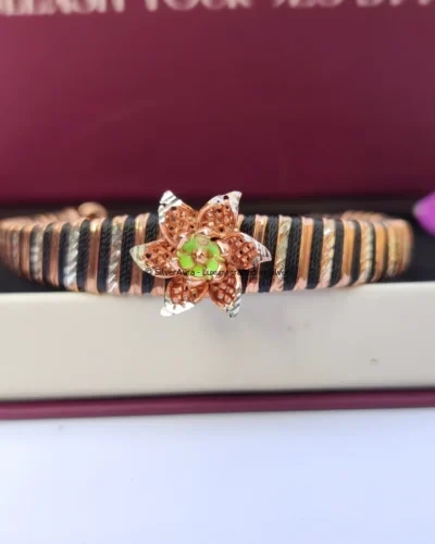 Bloom twist bracelet in 925 sterling silver tri-tone