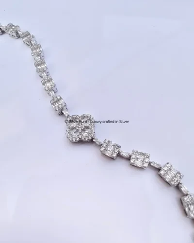 Diamond blossom bracelet in 925 sterling silver