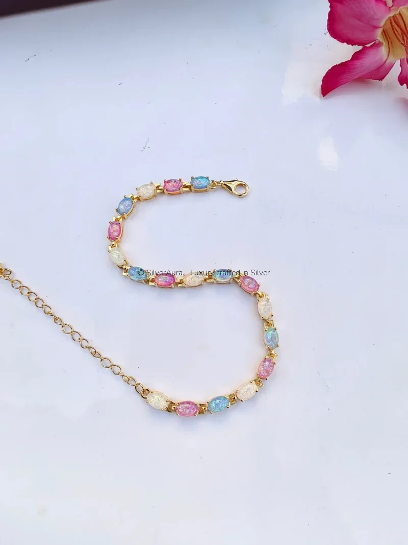 Golden pastel dream bracelet in 925 sterling silver