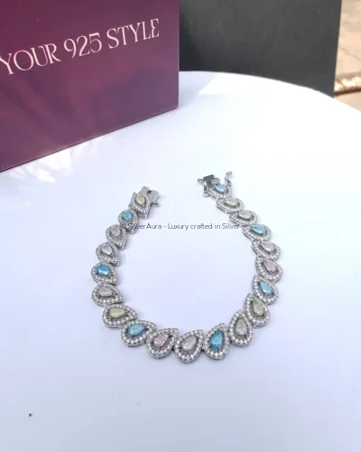 Royal dewdrops bracelet in 925 sterling silver