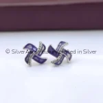 Amethyst swirl studs in 925 sterling silver
