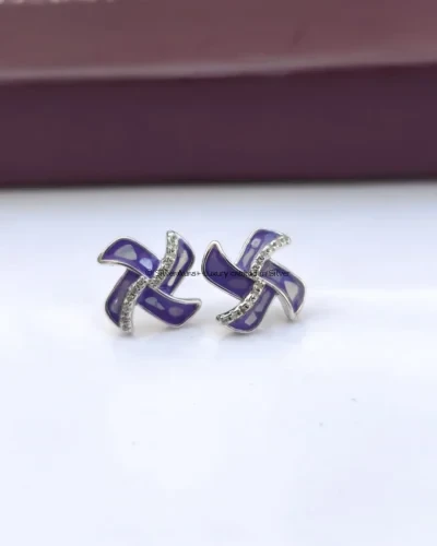 Amethyst swirl studs in 925 sterling silver