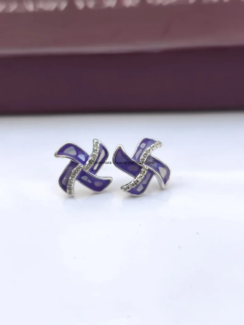 Amethyst swirl studs in 925 sterling silver