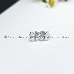 Frosted bloom stud earrings in 925 sterling silver