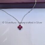 Ruby blossom pendant in 925 sterling silver