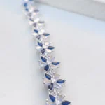 blue floral crystal bracelet