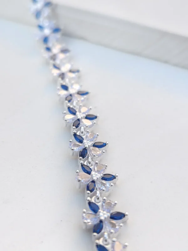 blue floral crystal bracelet