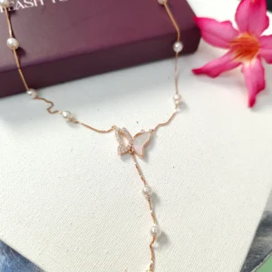 butterfly pearl pendant necklace