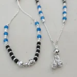 Dual Tone Bead Silver Anklet