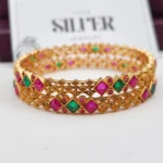 emerald ruby royal silver bangles 1