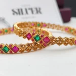 emerald ruby royal silver bangles 2