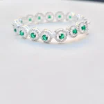 green halo stone bracelet