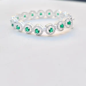 green halo stone bracelet